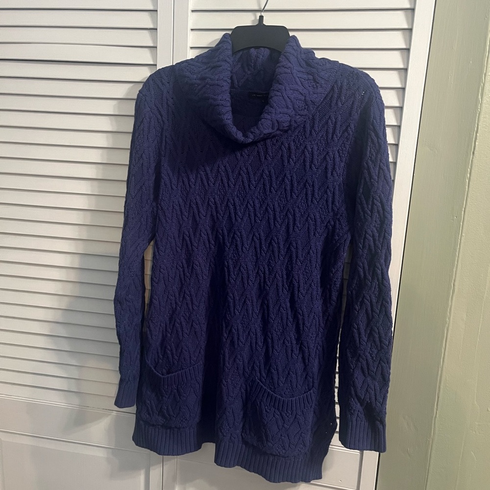 Jeanne Pierre Oversize Pullover Sweater Blue 100% Cotton